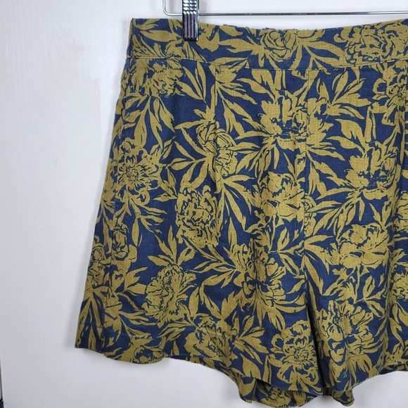 Madewell Clean Pull-On Floral 100% Linen Shorts Size Medium - Picture 6 of 10